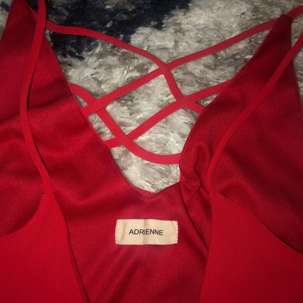 Red flowy Adrienne dress with pockets